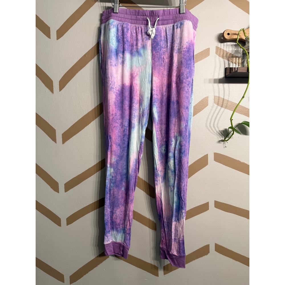 Little Sleepies PJ Pants Women Medium Purple Tie Dye Viscose Bamboo Joggers